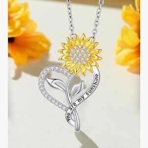 Sunflower Heart Pendant Necklace
